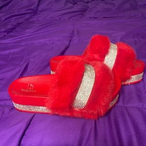 I’d required platform fuzzy red slides